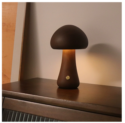 Wooden Mushroom Table Lamp