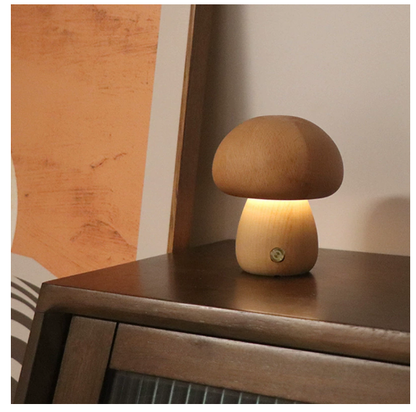 Wooden Mushroom Table Lamp